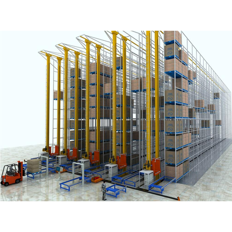 How does a stereoscopic library achieve fast and accurate material storage and retrieval?