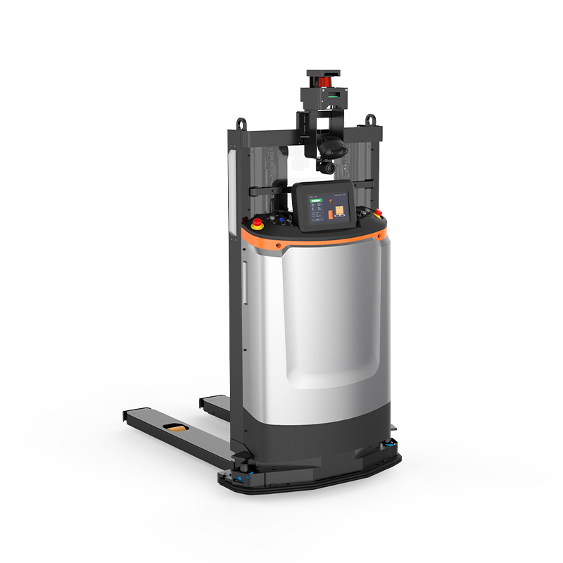 How does the fork picking robot achieve accurate cargo identification and positioning through sensors?